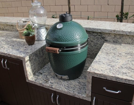 outdoor cabinets with Big Green Egg smoker