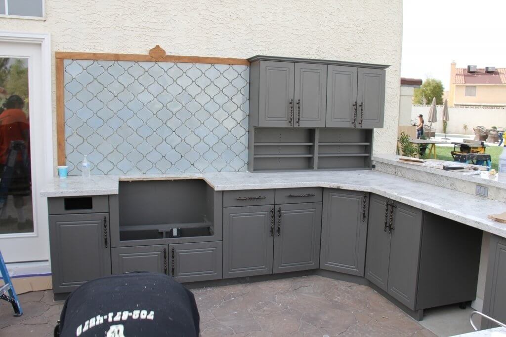 Werever outdoor cabinets assembled at Kitchen Crashers TV Show