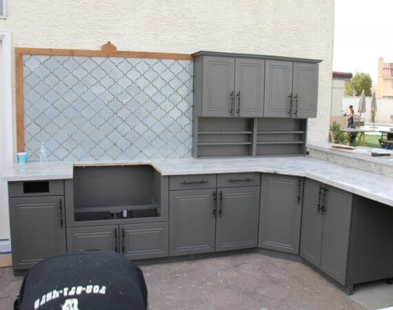 Werever outdoor cabinets assembled at Kitchen Crashers TV Show