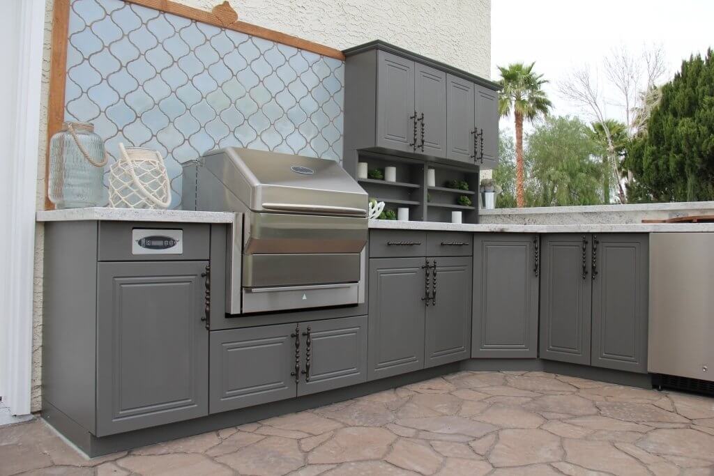 Memphis Pellet grill installed in Werever outdoor cabinets