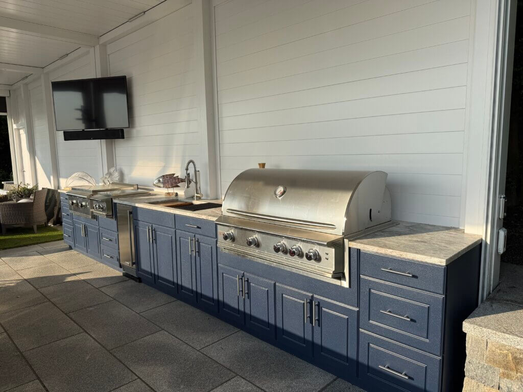 Sapphire Blue Outdoor Cabinets in the Sun
