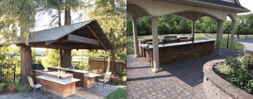 covered outdoor kitchen cabinets