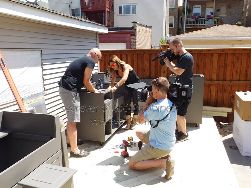 Kitchen Crashers installing Werever outdoor cabinets