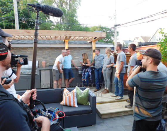 Behind the scenes Kitchen Crashers TV show with Werever Outdoor Cabinets