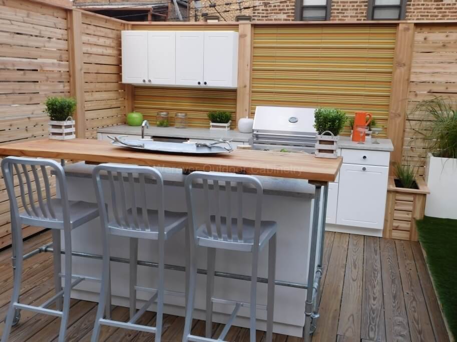 Waterproof outdoor cabinets on a roof