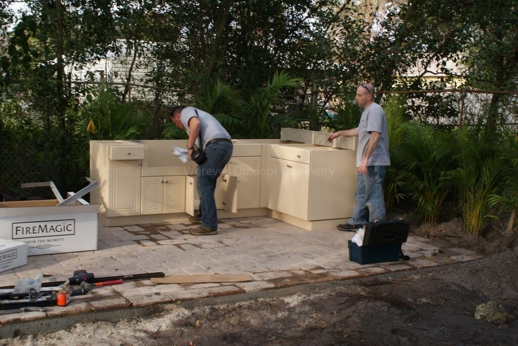 how to install outdoor cabinets