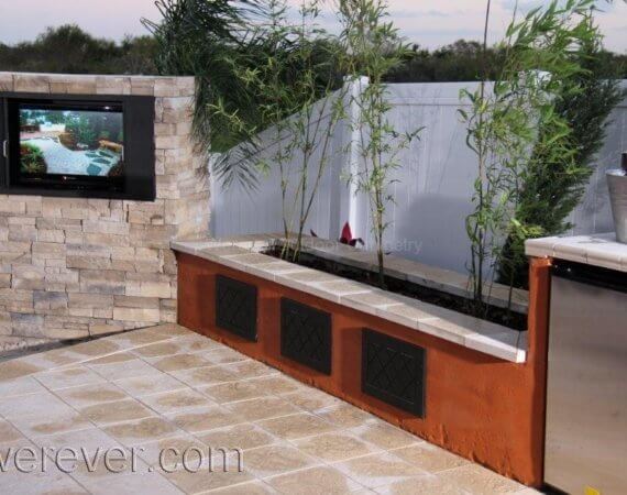 Outdoor KItchen with TV